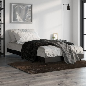 vidaXL, vidaXL Bettgestell Schwarz 90x200 cm Holzwerkstoff, vidaXL Bettgestell Schwarz 90x200 cm Holzwerkstoff