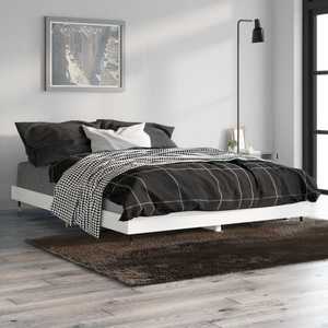 vidaXL, vidaXL Bettgestell Weiß 135x190 cm Holzwerkstoff