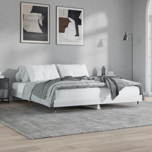 vidaXL, vidaXL Bettgestell Hochglanz-Weiß 180x200 cm Holzwerkstoff, vidaXL Bettgestell Hochglanz-Weiß 180x200 cm Holzwerkstoff