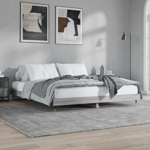 vidaXL, vidaXL Bettgestell Grau Sonoma 160x200 cm Holzwerkstoff