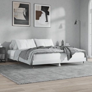 vidaXL, vidaXL Bettgestell Hochglanz-Weiß 140x200 cm Holzwerkstoff