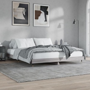 vidaXL, vidaXL Bettgestell Grau Sonoma 140x200 cm Holzwerkstoff