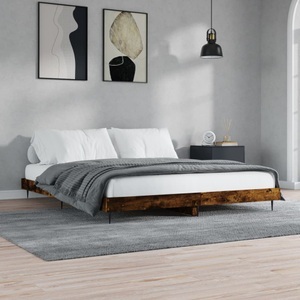 vidaXL, vidaXL Bettgestell Räuchereiche 120x200 cm Holzwerkstoff