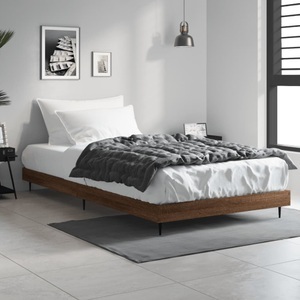 vidaXL, vidaXL Bettgestell Braun Eichen-Optik 100x200 cm Holzwerkstoff