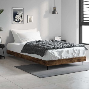vidaXL, vidaXL Bettgestell Räuchereiche 90x200 cm Holzwerkstoff, vidaXL Bettgestell ohne Matratze Räuchereiche 90x200 cm Holzwerkstoff