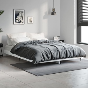 vidaXL, vidaXL Bettgestell Weiß 135x190 cm Holzwerkstoff