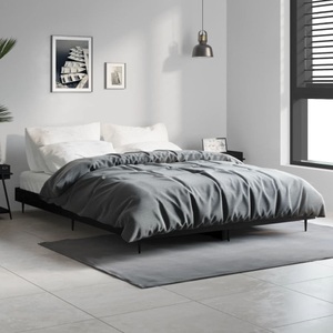 vidaXL, vidaXL Bettgestell Schwarz 135x190 cm Holzwerkstoff