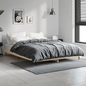 vidaXL, vidaXL Bettgestell Sonoma-Eiche 135x190 cm Holzwerkstoff