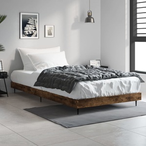 vidaXL, vidaXL Bettgestell Räuchereiche 90x190 cm Holzwerkstoff