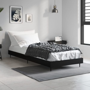 vidaXL, vidaXL Bettgestell Schwarz 75x190 cm Holzwerkstoff