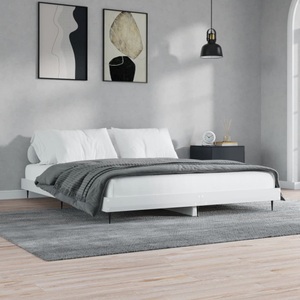 vidaXL, vidaXL Bettgestell Hochglanz-Weiß 200x200 cm Holzwerkstoff