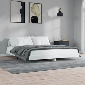 vidaXL, vidaXL Bettgestell Weiß 160x200 cm Holzwerkstoff