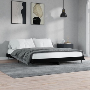 vidaXL, vidaXL Bettgestell Schwarz 160x200 cm Holzwerkstoff