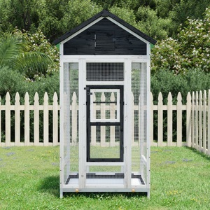 vidaXL, vidaXL Voliere Grau 91,5x53x170 cm Massivholz Kiefer