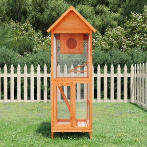 vidaXL, vidaXL Voliere Braun 60x58,5x160 cm Massivholz Kiefer, vidaXL Voliere Braun 60x58,5x160 cm Massivholz Kiefer