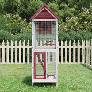 vidaXL, vidaXL Voliere Mokka 60x58,5x160 cm Massivholz Kiefer, vidaXL Voliere Mokka 60x58,5x160 cm Massivholz Kiefer