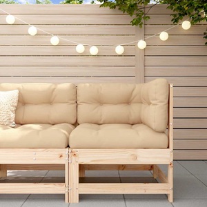 vidaXL, vidaXL Ecksofa mit Kissen Massivholz Kiefer