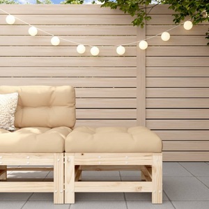 vidaXL, vidaXL Gartenhocker mit Kissen Massivholz Kiefer, vidaXL Gartenhocker mit Kissen Massivholz Kiefer
