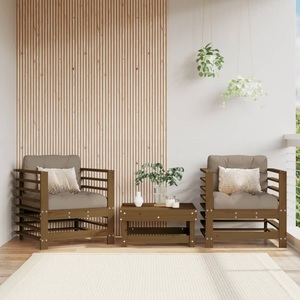 vidaXL, vidaXL Gartenstühle mit Kissen 2 Stk. Honigbraun Massivholz Kiefer, vidaXL Gartenstühle mit Kissen 2 Stk. Honigbraun Massivholz Kiefer