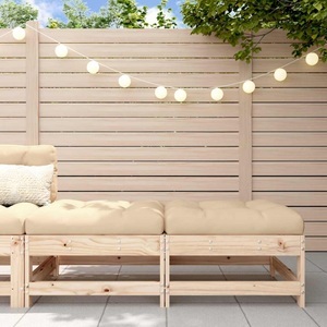 vidaXL, vidaXL Gartenhocker mit Kissen 2 Stk. Massivholz Kiefer, vidaXL Gartenhocker mit Kissen 2 Stk. Massivholz Kiefer