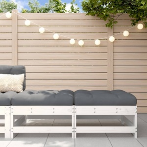 vidaXL, vidaXL Gartenhocker mit Kissen 2 Stk. Weiß Massivholz Kiefer, vidaXL Gartenhocker mit Kissen 2 Stk. Weiß Massivholz Kiefer