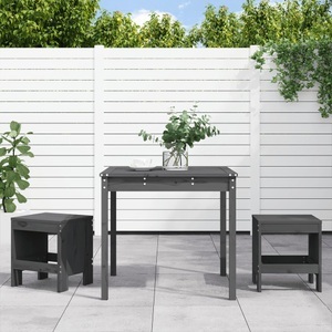 vidaXL, vidaXL 3-tlg. Garten-Bistro-Set Grau Massivholz Kiefer, vidaXL 3-tlg. Garten-Bistro-Set Grau Massivholz Kiefer