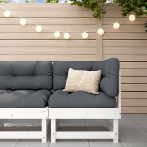 vidaXL, vidaXL Garten-Ecksofa Weiß Massivholz Kiefer
