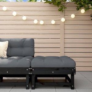 vidaXL, vidaXL Gartenhocker Schwarz Massivholz Kiefer, 
