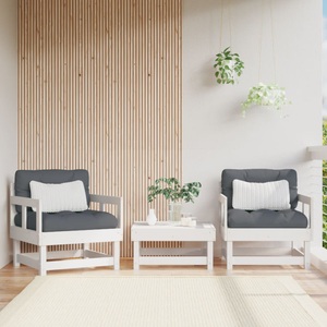 vidaXL, vidaXL Gartenstühle 2 Stk. Weiß Massivholz Kiefer, vidaXL Gartenstühle 2 Stk. Weiß Massivholz Kiefer