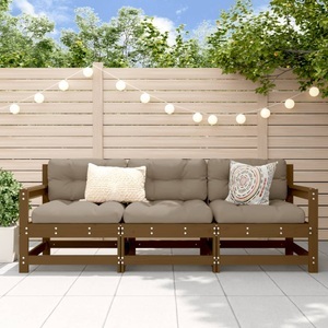 vidaXL, vidaXL 3-tlg. Garten-Lounge-Set Honigbraun Massivholz Kiefer, vidaXL 3-tlg. Garten-Lounge-Set Honigbraun Massivholz Kiefer