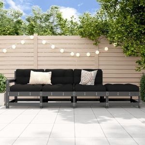 vidaXL, vidaXL 4-tlg. Garten-Lounge-Set Grau Massivholz Kiefer, VidaXL - Garten lounge set kiefernholz, One Size, Grau