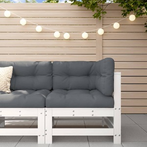 vidaXL, vidaXL Garten-Ecksofa Weiß Massivholz Kiefer