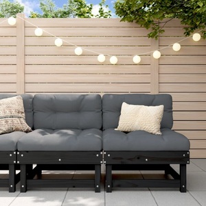 vidaXL, vidaXL Garten-Mittelsofas 2 Stk. Schwarz Massivholz Kiefer, 