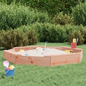 vidaXL, vidaXL Sandkasten mit Sitzen Achteck Massivholz Douglasie