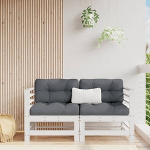 vidaXL, vidaXL Garten-Ecksofas 2 Stk. Weiß Massivholz Kiefer, vidaXL Garten-Ecksofas 2 Stk. Weiß Massivholz Kiefer