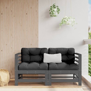 vidaXL, vidaXL Garten-Ecksofas 2 Stk. Grau Massivholz Kiefer, vidaXL Garten-Ecksofas 2 Stk. Grau Massivholz Kiefer