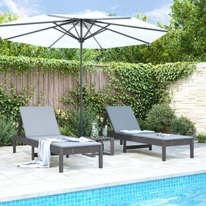 vidaXL, vidaXL Sonnenliegen 2 Stk. Grau 199,5x60x74 cm Massivholz Kiefer, vidaXL Sonnenliegen 2 Stk. Grau 199,5x60x74 cm Massivholz Kiefer