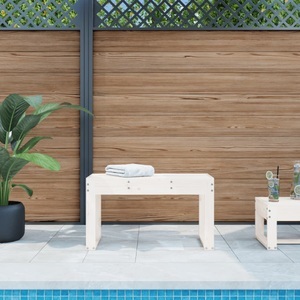 vidaXL, vidaXL Gartenbank Weiß 80x38x45 cm Massivholz Kiefer, vidaXL Gartenbank Weiß 80x38x45 cm Massivholz Kiefer
