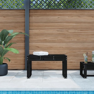 vidaXL, vidaXL Gartenbank Schwarz 80x38x45 cm Massivholz Kiefer, vidaXL Gartenbank Schwarz 80x38x45 cm Massivholz Kiefer