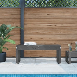 vidaXL, vidaXL Gartenbank Grau 110x38x45 cm Massivholz Kiefer, vidaXL Gartenbank Grau 110x38x45 cm Massivholz Kiefer