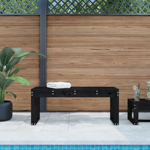 vidaXL, vidaXL Gartenbank Schwarz 110x38x45 cm Massivholz Kiefer, vidaXL Gartenbank Schwarz 110x38x45 cm Massivholz Kiefer