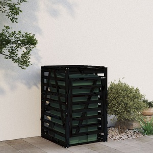 vidaXL, vidaXL Mülltonnenbox Schwarz 84x90x128,5 cm Massivholz Kiefer, vidaXL Mülltonnenbox Schwarz 84x90x128,5 cm Massivholz Kiefer