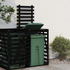 vidaXL, vidaXL Erweiterung für Mülltonnenbox Schwarz Massivholz Kiefer, vidaXL Erweiterung für Mülltonnenbox Schwarz Massivholz Kiefer
