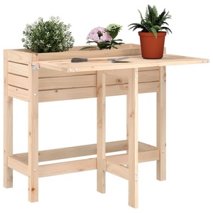 vidaXL, vidaXL Pflanzkübel mit Klapptisch Massivholz Kiefer, vidaXL Pflanzkübel mit Klapptisch Massivholz Kiefer