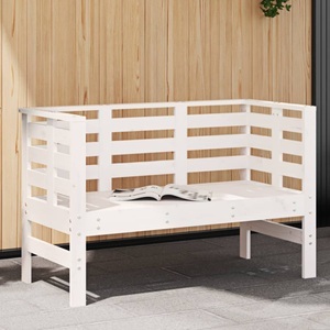 vidaXL, vidaXL Gartenbank Weiß 111,5x53x71 cm Massivholz Kiefer