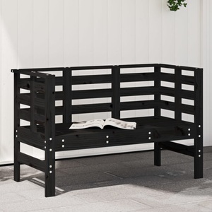 vidaXL, vidaXL Gartenbank Schwarz 111,5x53x71 cm Massivholz Kiefer