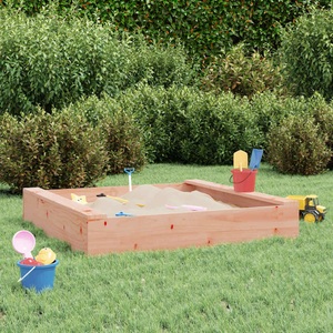 vidaXL, vidaXL Sandkasten mit Sitzen Quadratisch Massivholz Douglasie