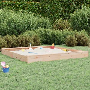vidaXL, vidaXL Sandkasten mit Sitzen Quadratisch Massivholz Kiefer