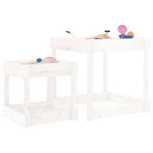 vidaXL, vidaXL Sand-Spieltische 2 Stk. Weiß Massivholz Kiefer