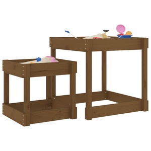 vidaXL, vidaXL Sand-Spieltische 2 Stk. Honigbraun Massivholz Kiefer